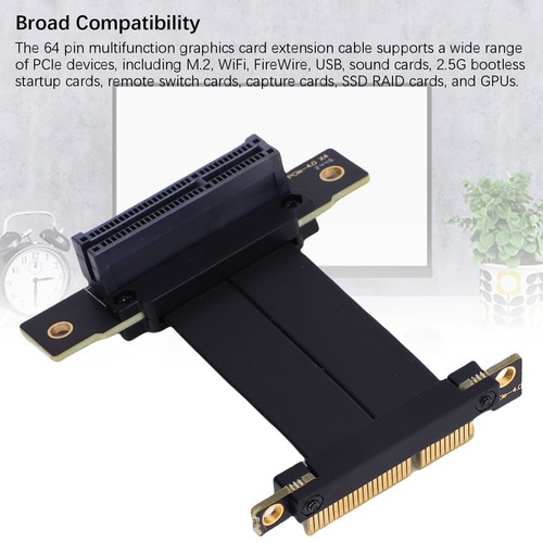 GPU Riser Cable 30 AWG Silver Plated Copper Wire Graphics Card Extension Cable - Photo 3/12