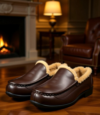 DEER STAGS Spun Dark Brown Vega Luxury Lined Slippers NEW Size 13 W ~ Supro Tech