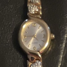 Women s Analog Dress Watch White Dial Gold To...