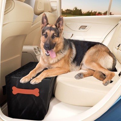 Front and Back Seat Extender for Dogs, Hard Bottom Dog Ramp Stairs for Car, B...