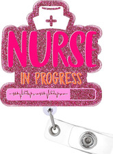 Badge Reel Holder Retractable with ID Clip for Nurse Nursing Name Tag Card Funny