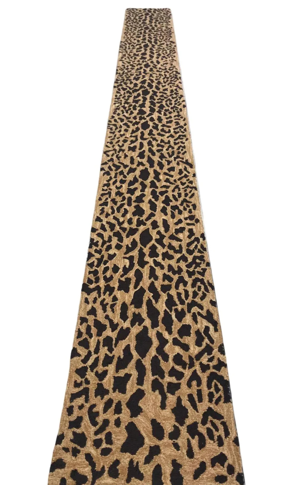 New Hand-Tufted Leopard Print Wool Runner Rug Bold  Luxe For Home, Bedroom