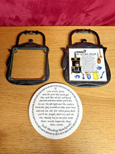 Old Black Cast Iron Ceramic Tile Teapot Style Trivet Pot Stand Vintage +2 others