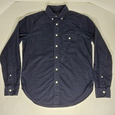 Abercrombie  Fitch Mens Medium Button Shirt Cotton Dark Blue Long Sleeve
