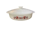 Vintage Fire-King Primrose 8” Casserole Baking Dish w Lid Used