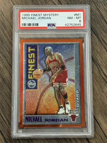 1995-96 Topps Finest Mystery #M1 Michael Jordan PSA 8 Graded NBA Basketball Card
