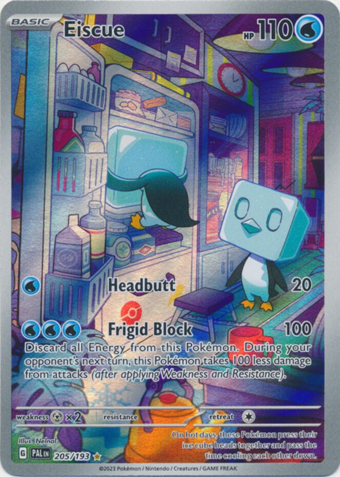 Moderately Played Eiscue - 205/193 - Illustration Rare Pokemon Paldea Evolved