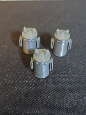 (Set Of 3) 1/64 S Scale Power Transformer Model 3D Printed Gray