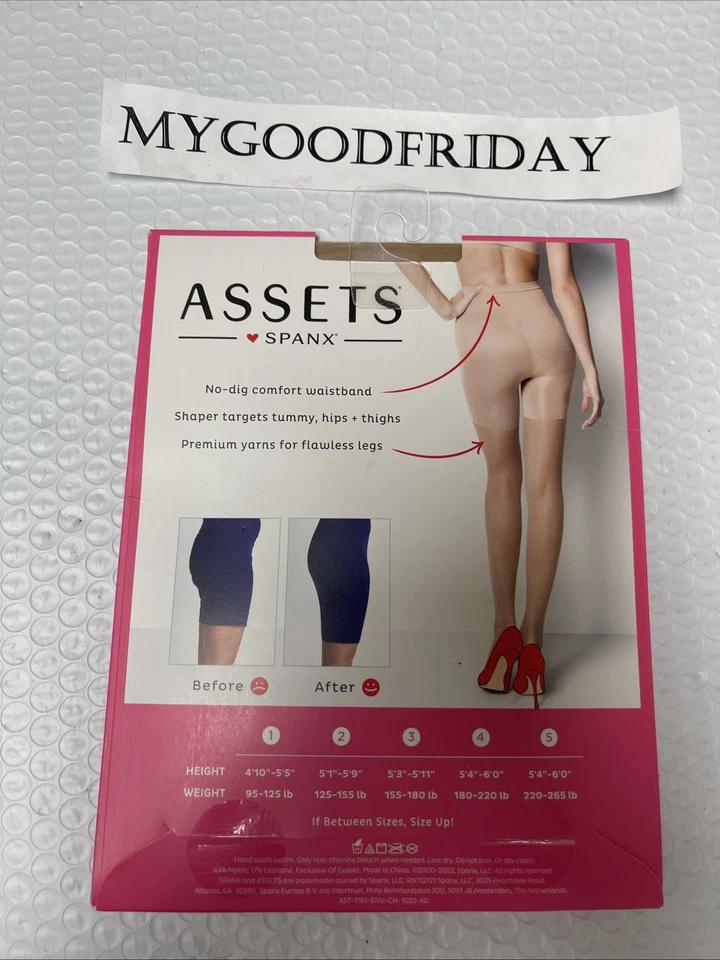 全新 Assets Spanx 塑形 Sheers 尺寸 4 Nude 全长连裤袜 — 第 2/2 张图片