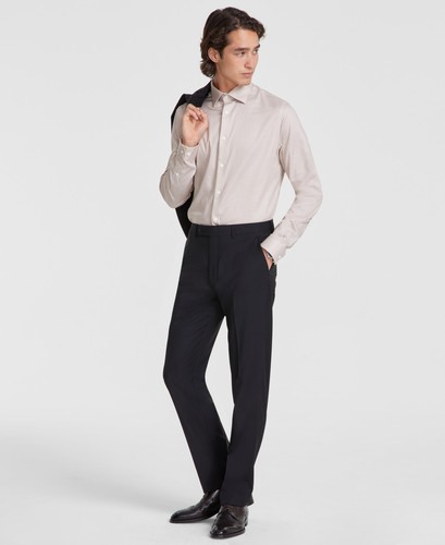 Calvin Klein Mens Slim fit Dress Pants 38 / 29 Black Solid Stretch