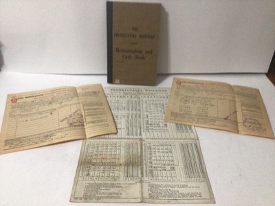 The Pennsylvania Railroad Co Sammlerstücke Kassenbuch Fahrplan FrachtbriefMemo