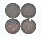 Lot of 4 STRONG Liberty 1887 1883 1889 1889 Indian Head Cent Lot *039
