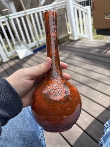 Royal Haeger Bud Vase Etruscan Orange MCM Vintage