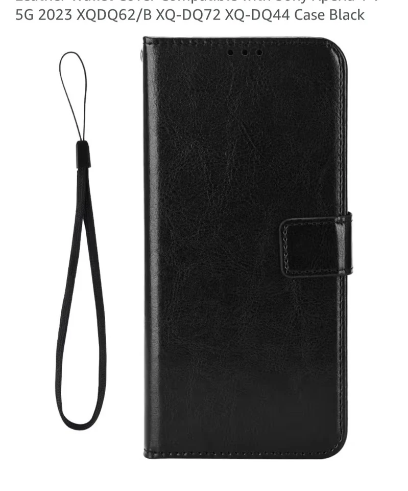 Sony Xperia 1 V Leather Flip Wallet Case 黑色 2023 5G — 第 2/2 张图片
