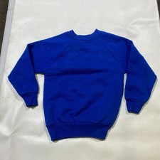 80's 90's Vintage Childrens Sweatshirt Size 7 Blue Blank made in usa
