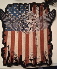BIKER SKULL PATCH COLLECTABLE RARE VINTAGE USA HD EMBROIDED 90'S METAL NEW