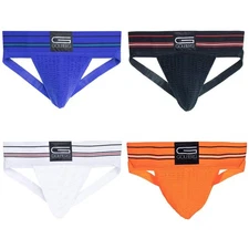 Golberg Athletic Supporters 4 Pack - Assorted Colors, Contoured Waistband