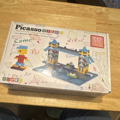 PicassoTiles 512 Piece Magnetic Building Bricks STEAM Educational Set PTS512