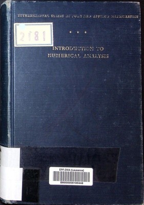 Introduction to numerical analysis F.B. Hildebrand. International series of mono