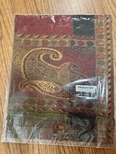 Pashmina Silk Scarf 55 Pashmina 45 Silk Burgundy Olive Paisley Fringe New