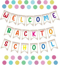 Welcome Bulletin Board Decorations - 55 PCS Confetti Pennants Welcome Back to Sc