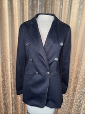 New Tahari Double-Breasted Blazer 4 Denim Look Dark Blue