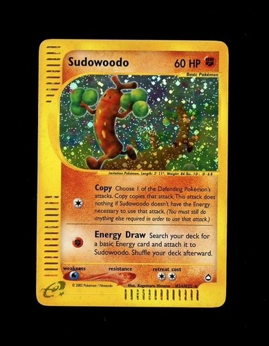 2002 Pokemon AQUAPOLIS E READER SUDOWOODO HOLO (SWIRL) H24/H32 RARE! MP 