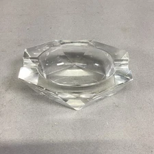 Clear Glass Cigarette Cigar Ashtray - 4.5x3.25x1.5”