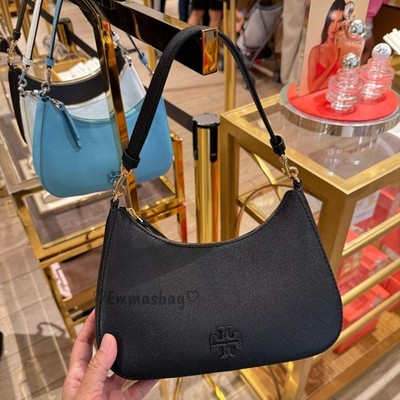 Tory Burch Convertible Shoulder Bag 184786 $400 BLACK Saffiano