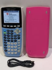 Pink Blue Texas Instruments TI-84 TI Plus C Silver Edition Graphing Calculator