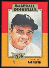 Babe Ruth 1980 TCLM Baseball Immortals Trading Card #1 Scratched