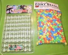 2 NEW SEALED PACKS~PONY HAIR BRAIDING BEADS~NEON & JUMBO GLOW IN THE DARK