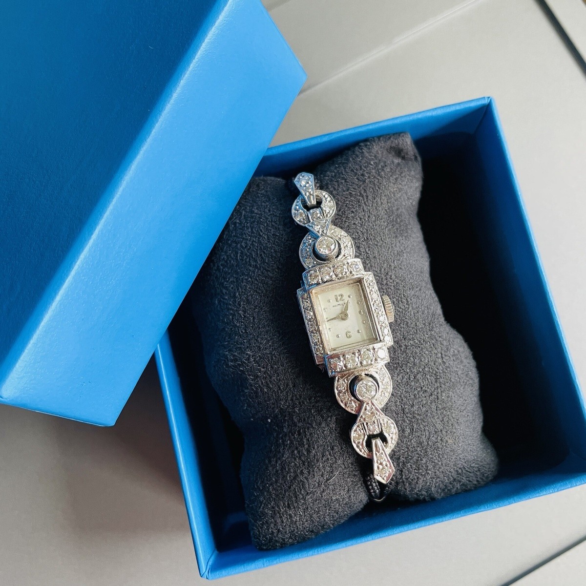 Montre Femme Vintage Hamilton Art Déco Années 1930 - Mouvement Mécanique, Bracelet Argent, Fonctionne