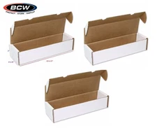 3 BCW Cardboard Card Boxes 1000 Count Hold Baseball Trading MTG Gaming Storage