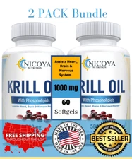 Antarctic Krill Oil- Omega-3s EPA, DHA and Astaxanthin 500 MG, 60 Softgels   2PK