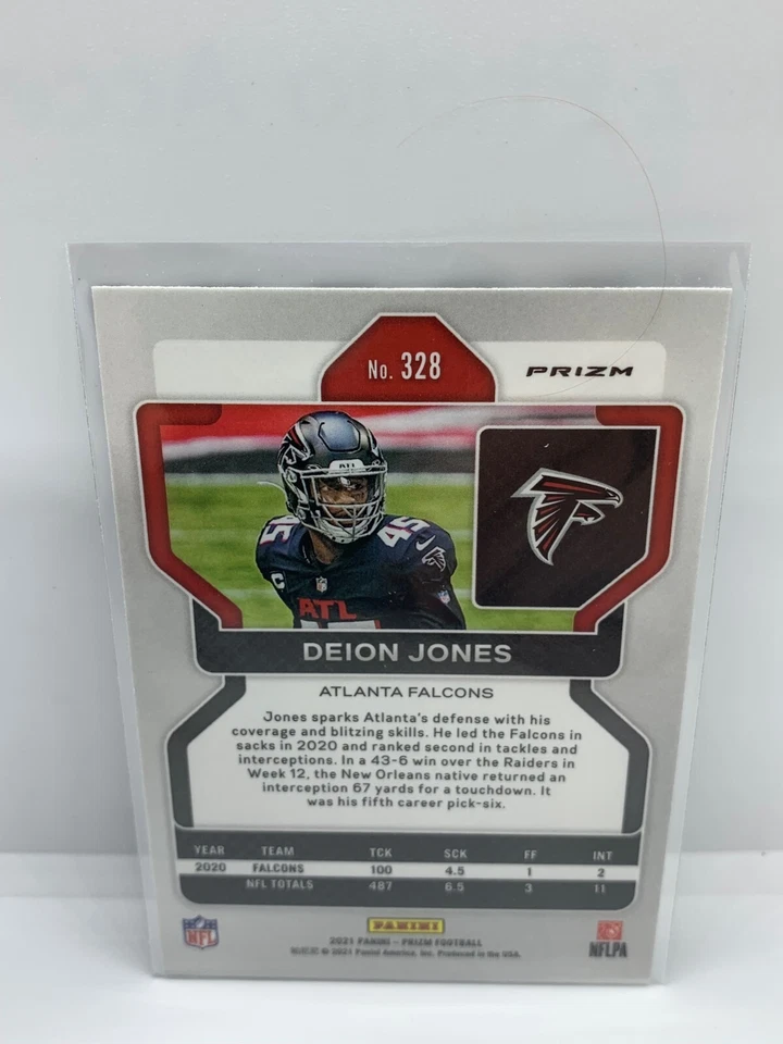 2021 Prizm Deion Jones Checkerboard SSP #328 Falcons - Image 2 of 2