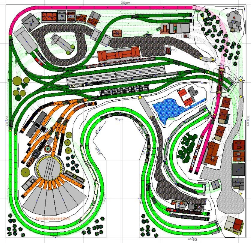 GP-007 Gleisplan (34 Seiten) Märklin H0 C-Gleis Plan Neulahnberg (310x300cm) - Bild 4 von 4