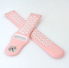 Silicone Smart Watch Band for Samsung Gear Sport Watch Pink/White Strap - Small