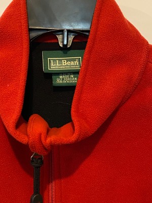 LL Bean M Red POLARTEC Zipper Pockets Full Zip High Neck Fleece