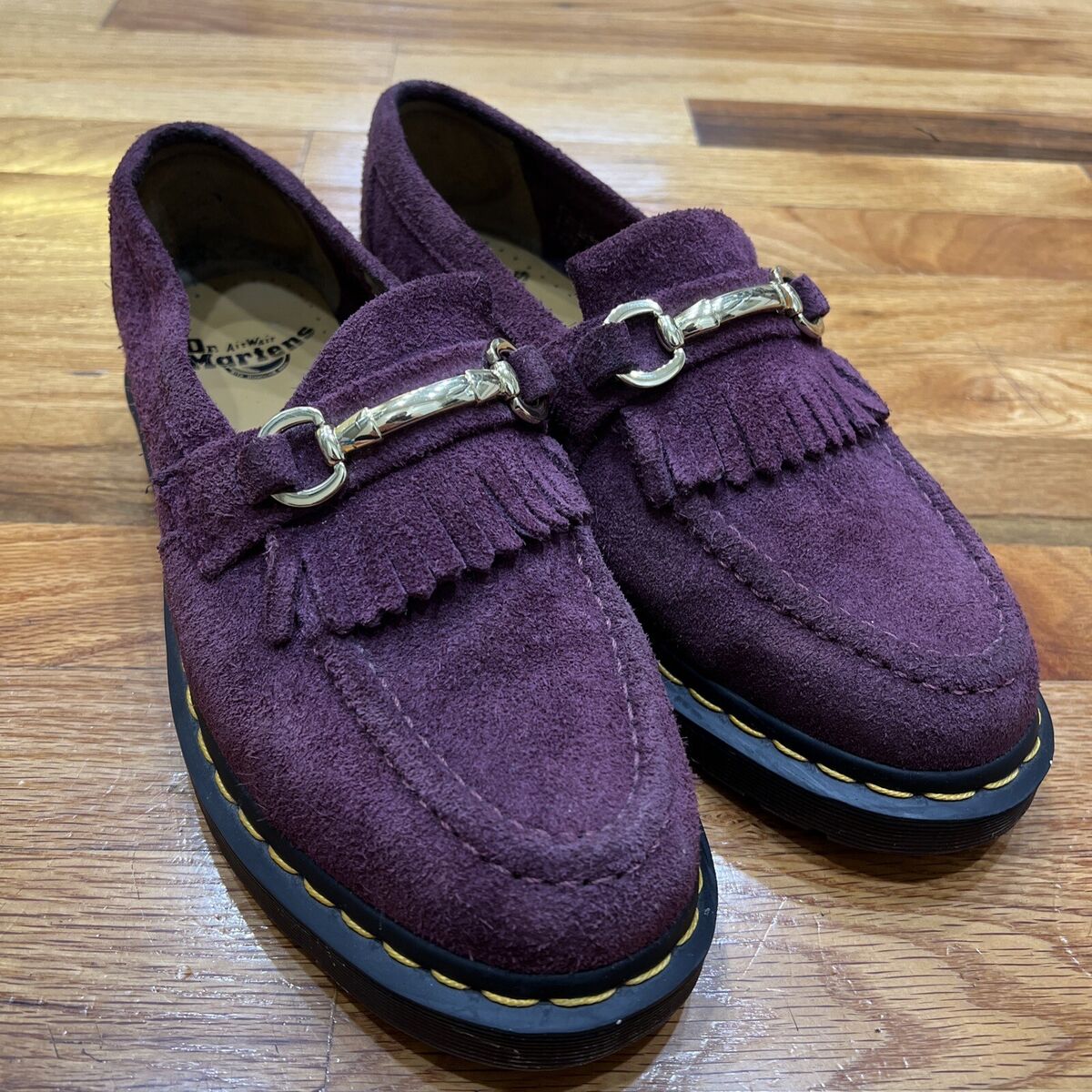 Dr. Martens Adrian Snaffle Suede Loafers Slip On Plum Purple Dr. Martens Adrian Snaffle Suede Loafers Slip On Plum Purple