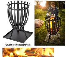 LANDMANN Feuerkorb  Feuerschale  aus Stahl  mit Bodenplatte  wetterfest Stabil