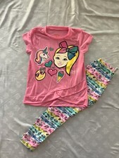 jojo siwa 2 piece shirt/legging set nickelodeon girls size 7/8