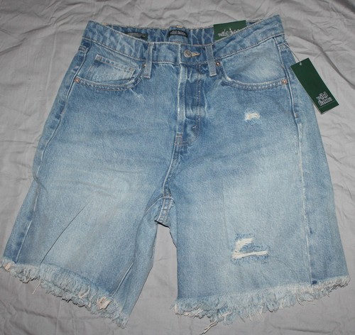 Women's High-Rise Wide Leg Bermuda Jean Shorts - Wild Fable™  size 4 - Picture 1 of 1