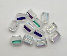 12pc Swarovski Crystal Clear AB 9mm Vintage Cylindrical 5230 Beads; Vintage