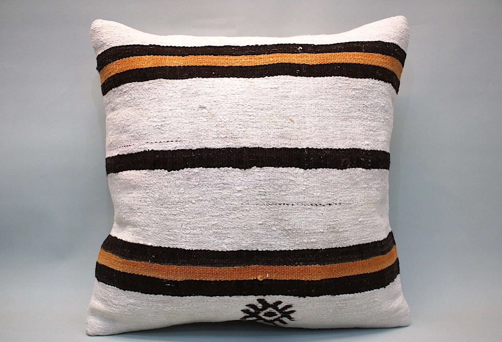 Hemp Square Pillow, 20”x20”, Decorative Throw Cushion, Vintage Pillow