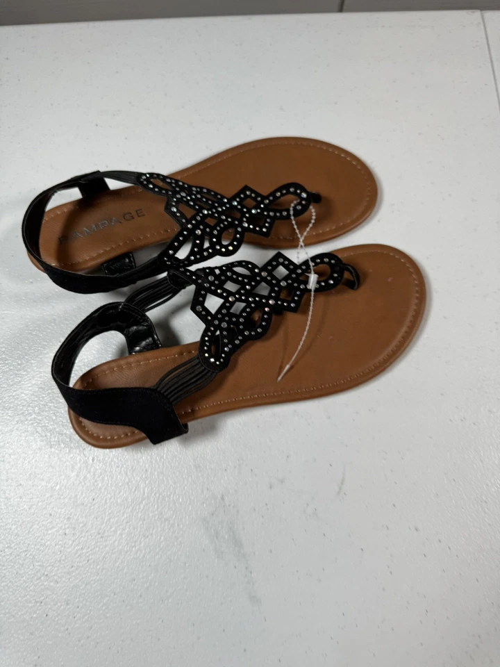 Женские сандалии Rampage Padine туфли черные с серебряными заклепками размер 8/5 - Изображение 2 из 4