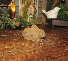 Primitive Vtg Style Easter Bunny Blackened Beeswax Cinnamon Rabbit Laying Down