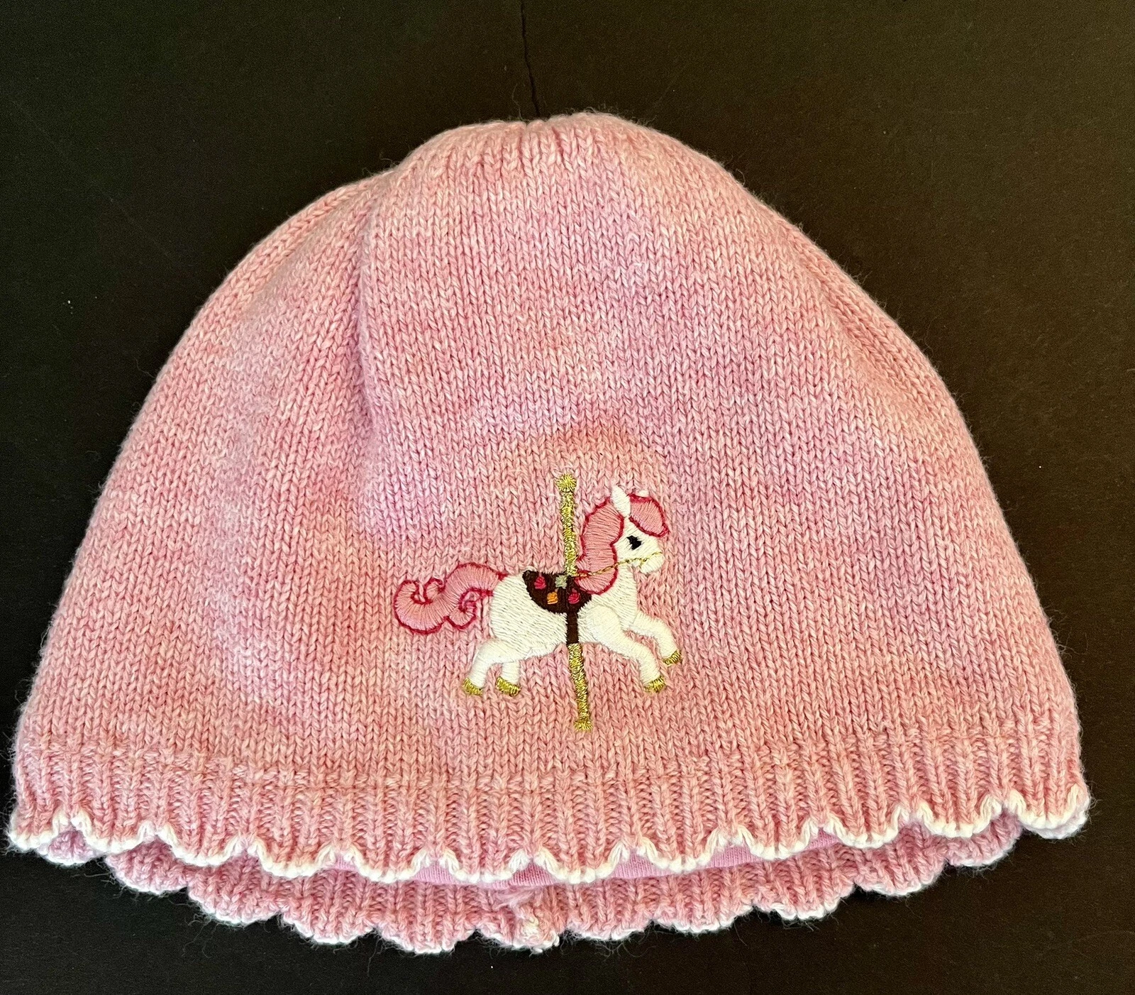 NWOT Infants 6-12 mo Gymboree Vintage CAROUSEL RIDE Cotton Jersey Lined HAT CAP