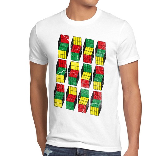 sheldon cubes herren t-shirt würfel big rubik meltig cooper