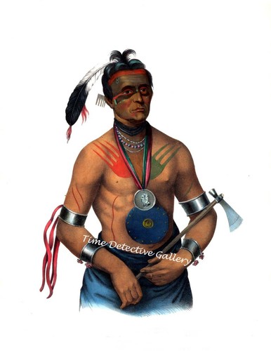 Hoo-wan-ne-ka "Little Elk", A Native American Winnebago Chief-Historic Art Print